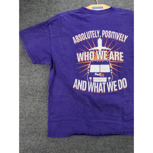 FedEx Federal Express Who We Are T Shirt Size XL Purple Graphic - Picture 8 of 10